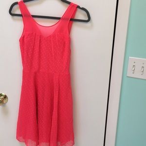 EUC Express Hot pink dot dress